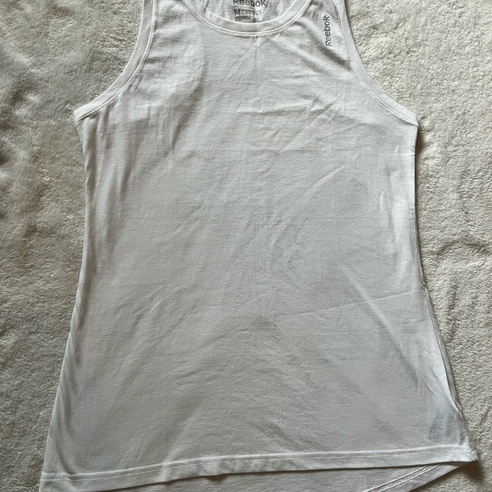 Reebok White Sleeveless Performance Tank